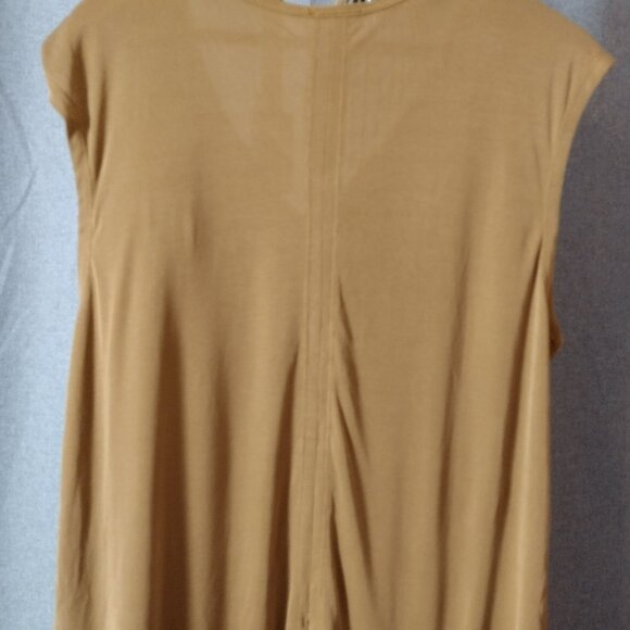 Jessica Simpson Sleeveless V-Neck Top XL – Tan/Camel Flowy High-Low Blouse - Picture 5 of 8
